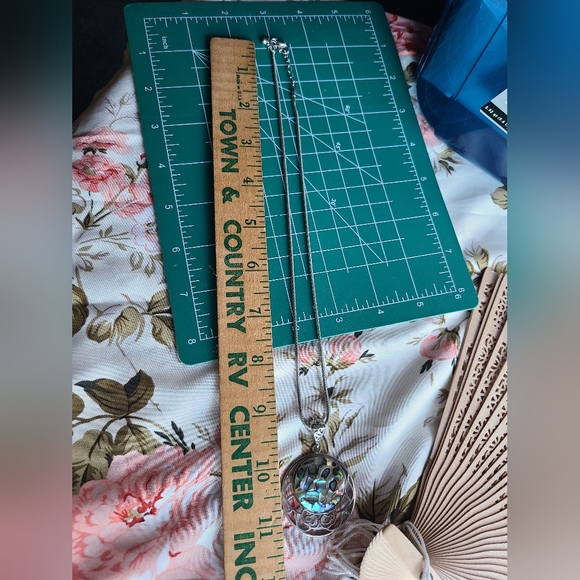 Vintage Silver and Iridescent Abalone Necklace - Picture 7 of 9